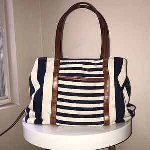 Street Level Striped Canvas Tote